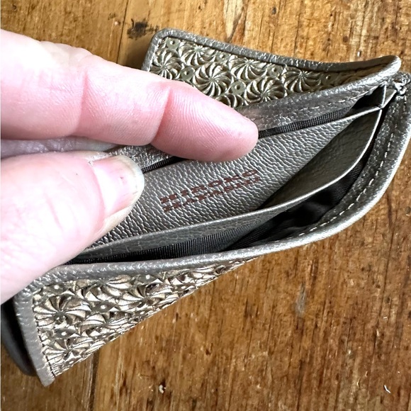 HIROKO HAYASHI GIRASOLE Leather Gold Credit Card Billfold Wallet New in Box - Picture 5 of 7